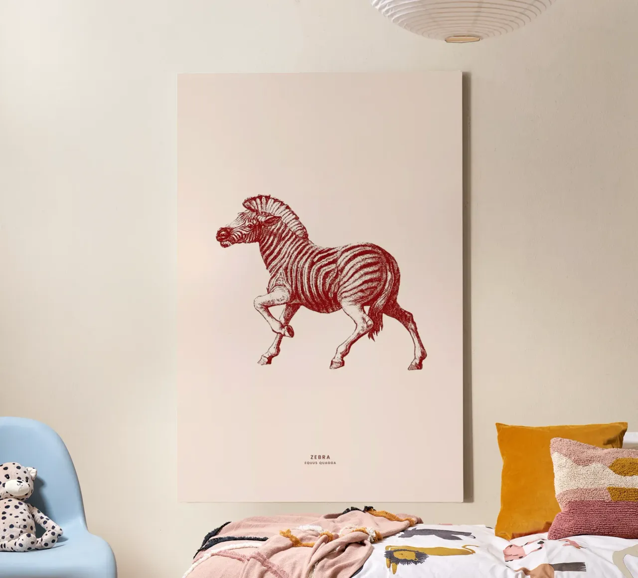 Zebra II canvas met Baklijst van Flora & Fauna