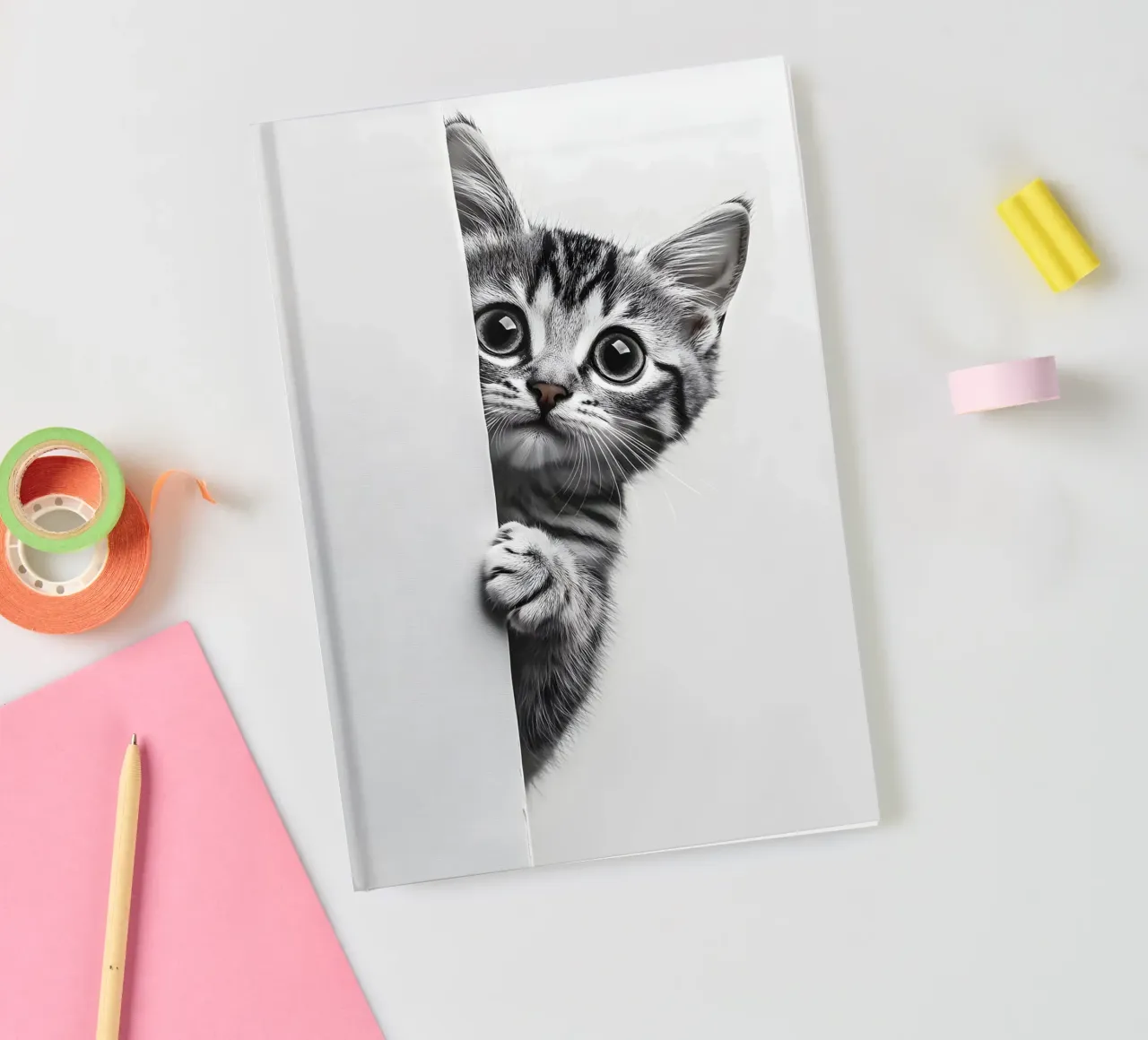 The cat won't stop mousing notebook by M-Ulrich-Digital Art