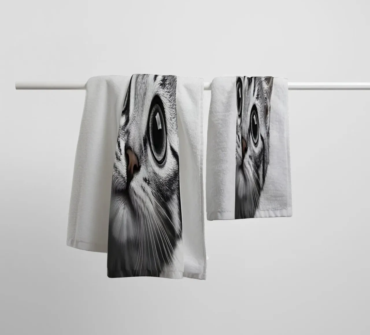 The cat won't stop mousing towel by M-Ulrich-Digital Art
