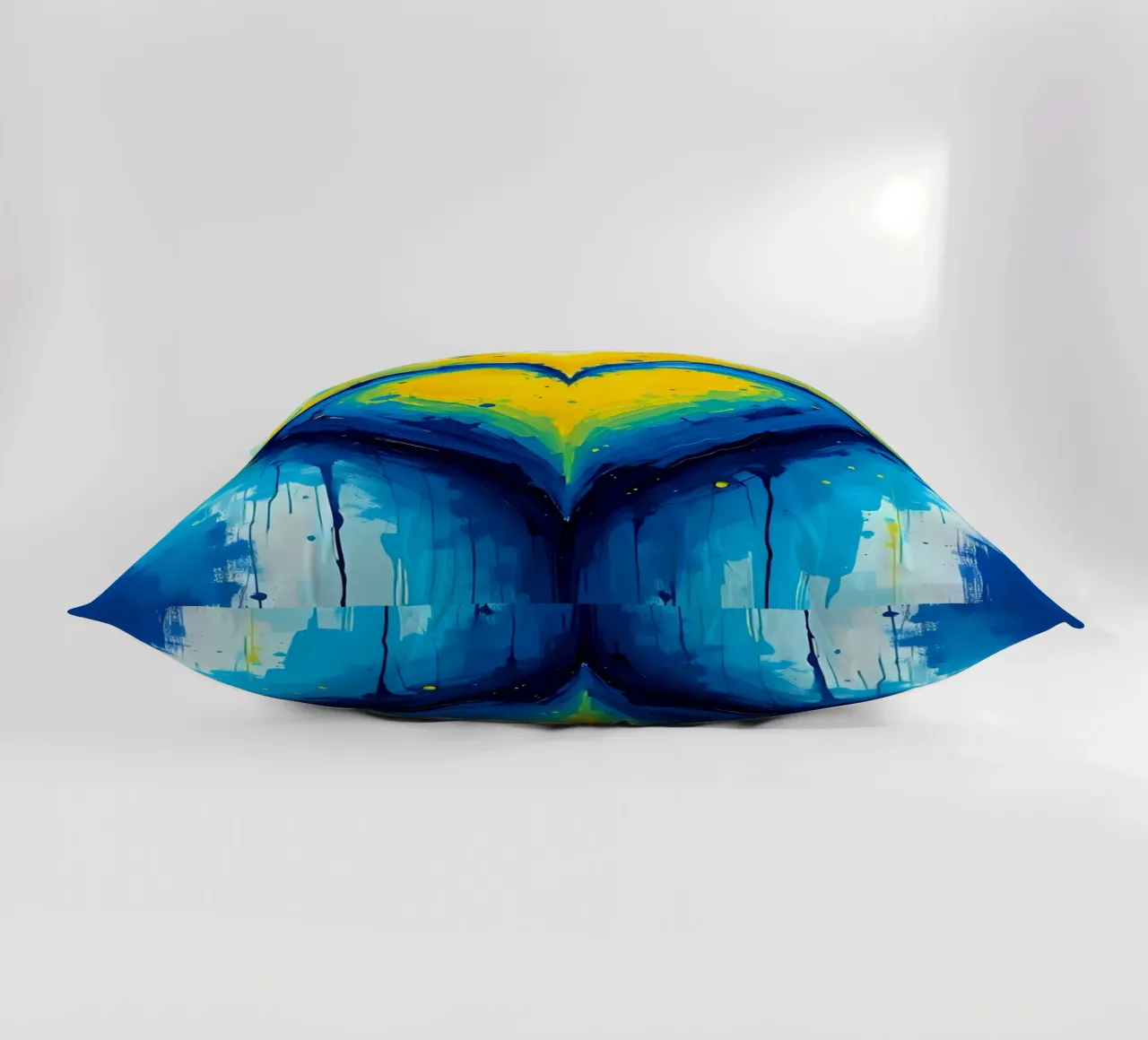 cœur_bleu_jaune_1 coussin de Pink- und LoveArt by LK