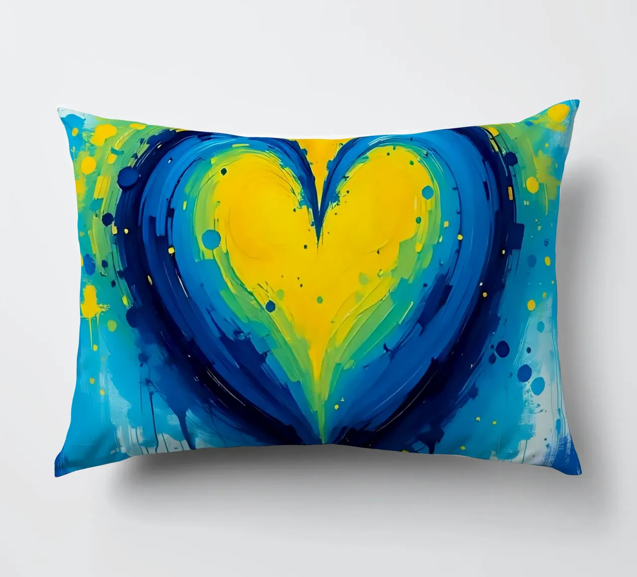 cœur_bleu_jaune_1 coussin de Pink- und LoveArt by LK