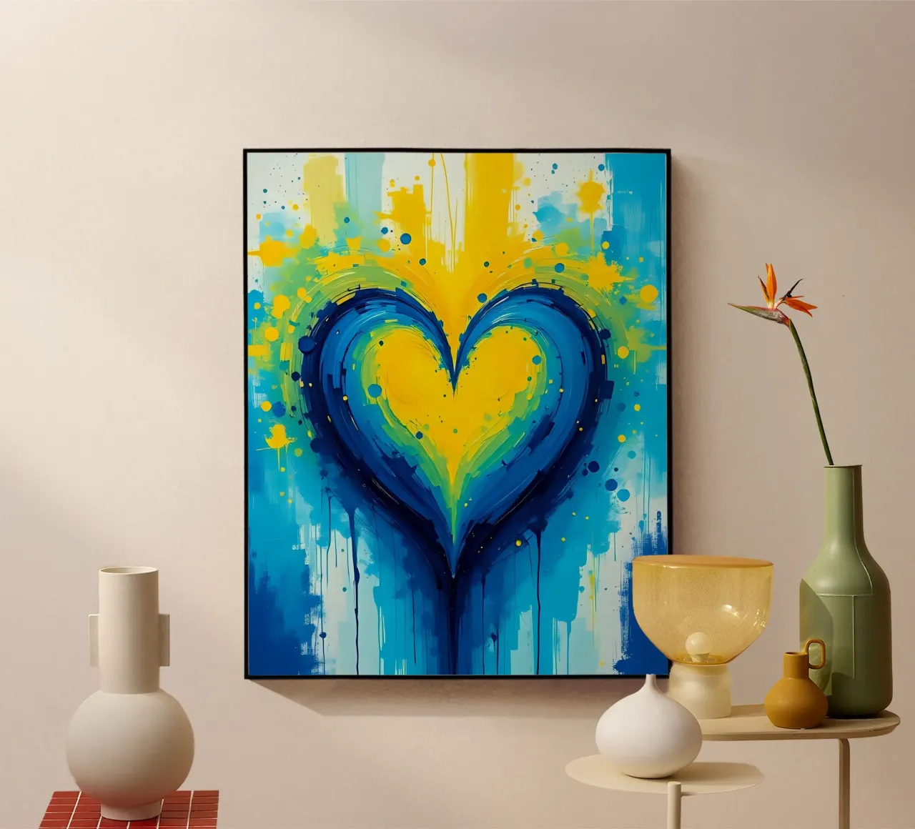 cuore_blu_giallo_1 plexiglass da Pink- und LoveArt by LK