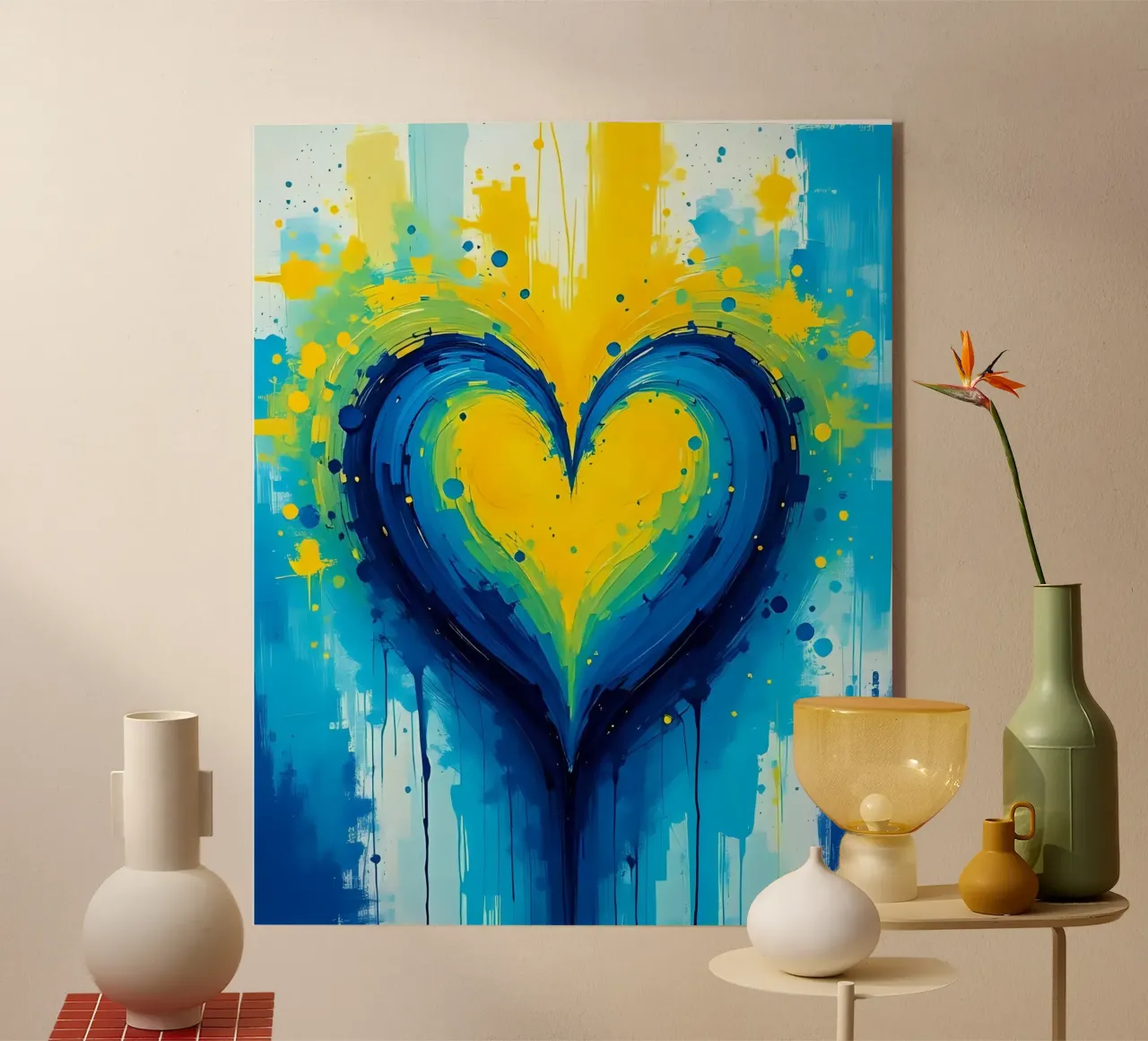 cuore_blu_giallo_1 plexiglass da Pink- und LoveArt by LK