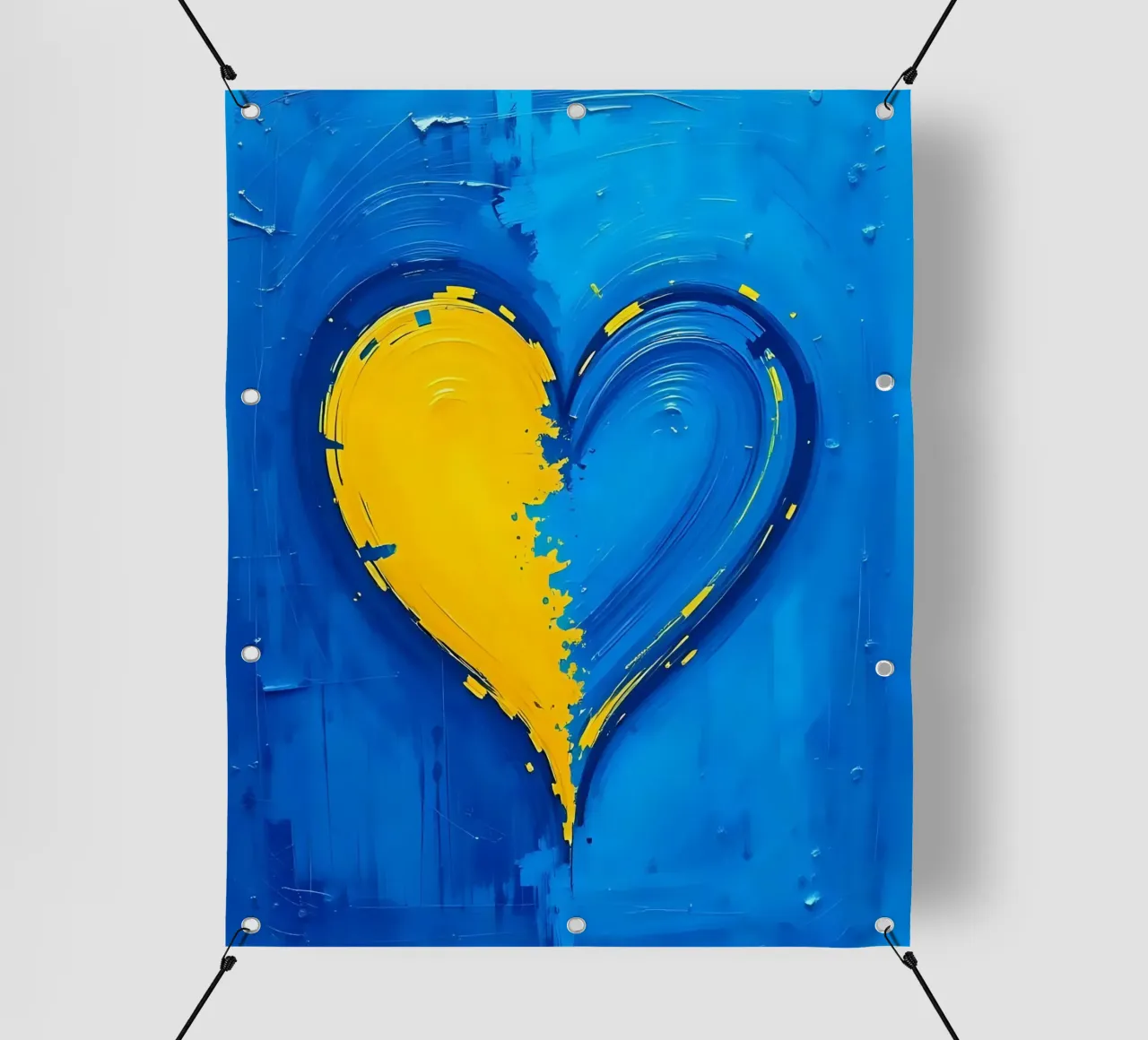 cœur_bleu_jaune_2 bâche pvc de Pink- und LoveArt by LK