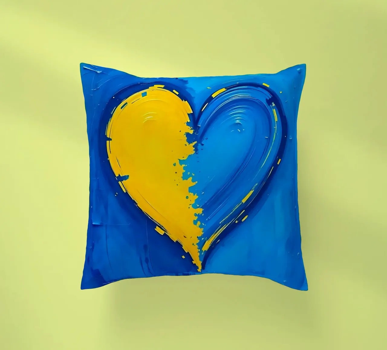 cuore_blu_giallo_2 cuscino da Pink- und LoveArt by LK