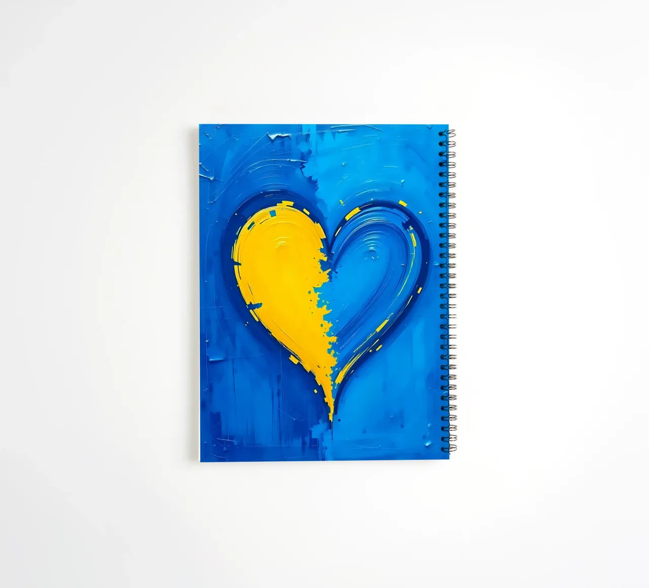 cœur_bleu_jaune_2 carnet à spirale de Pink- und LoveArt by LK