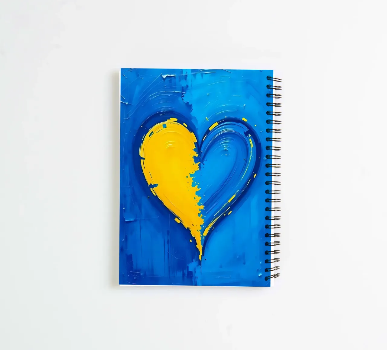 cœur_bleu_jaune_2 carnet à spirale de Pink- und LoveArt by LK