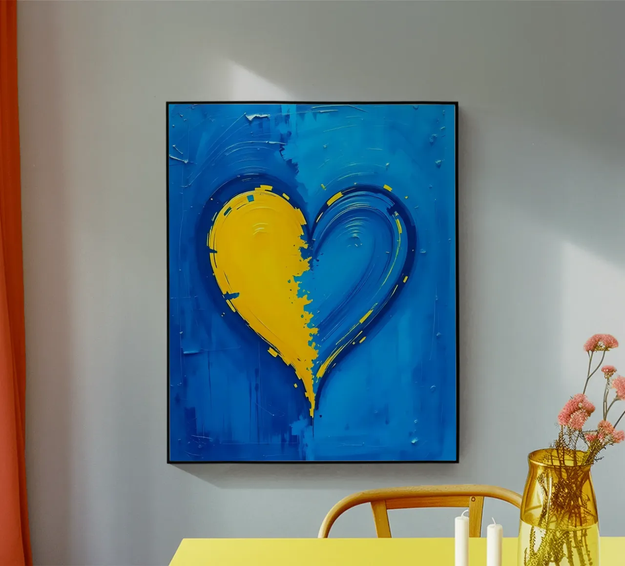 cuore_blu_giallo_2 plexiglass da Pink- und LoveArt by LK