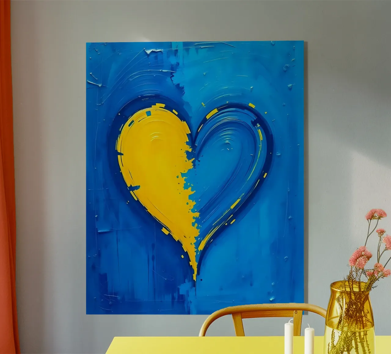 cuore_blu_giallo_2 plexiglass da Pink- und LoveArt by LK