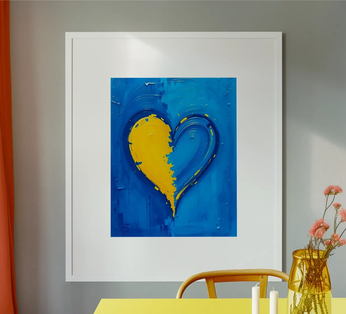 heart_blue_yellow_2 poster da Pink- und LoveArt by LK