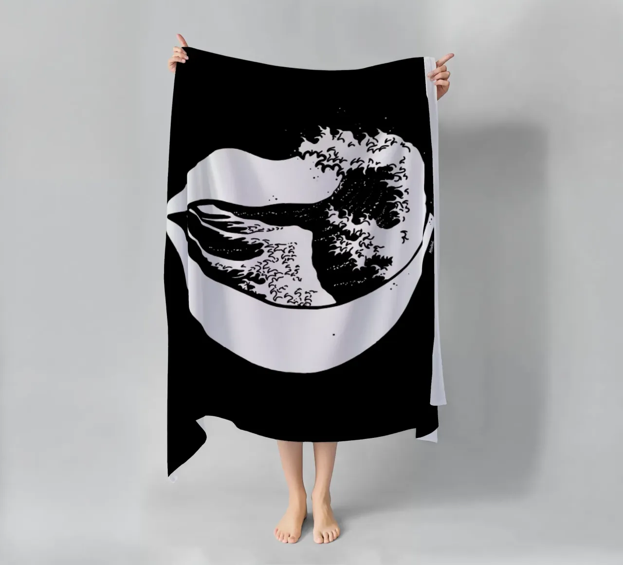 The Big Wave of Mouth beach towel by Ninhol