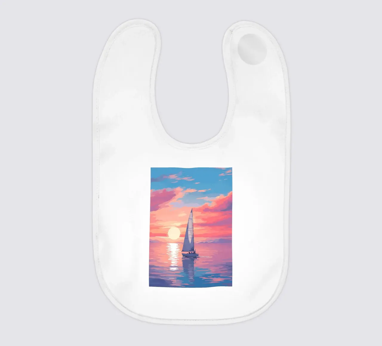 Segelboot Meer Pixel Kunst Babylätzchen von Bartosz Powalka