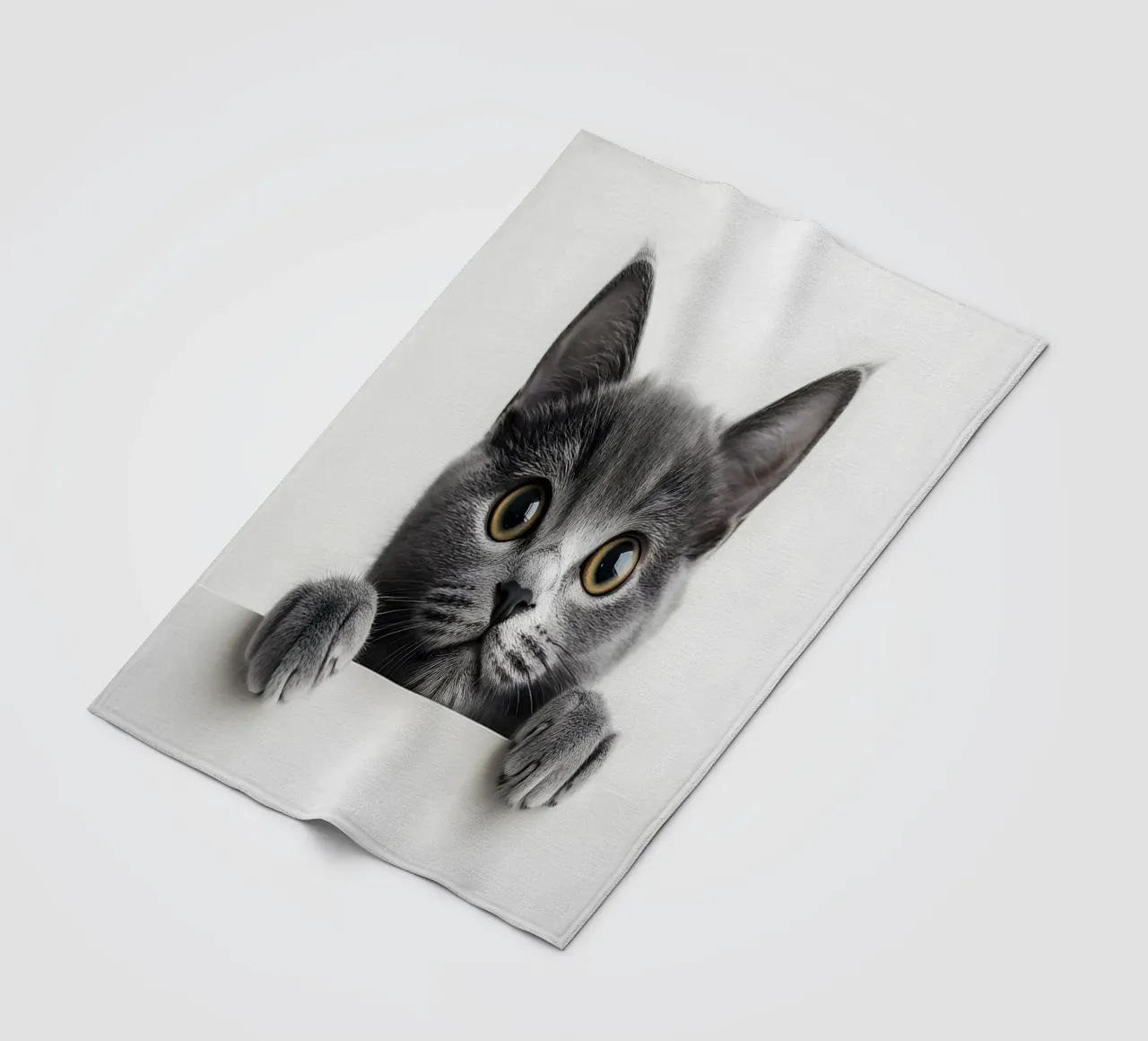 Curious paws at the edge of the table fleece blanket by M-Ulrich-Digital Art
