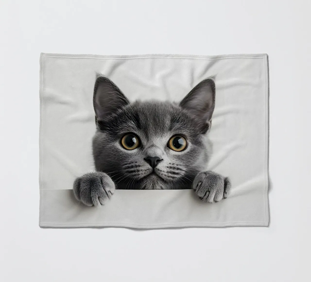 Curious paws at the edge of the table fleece blanket by M-Ulrich-Digital Art