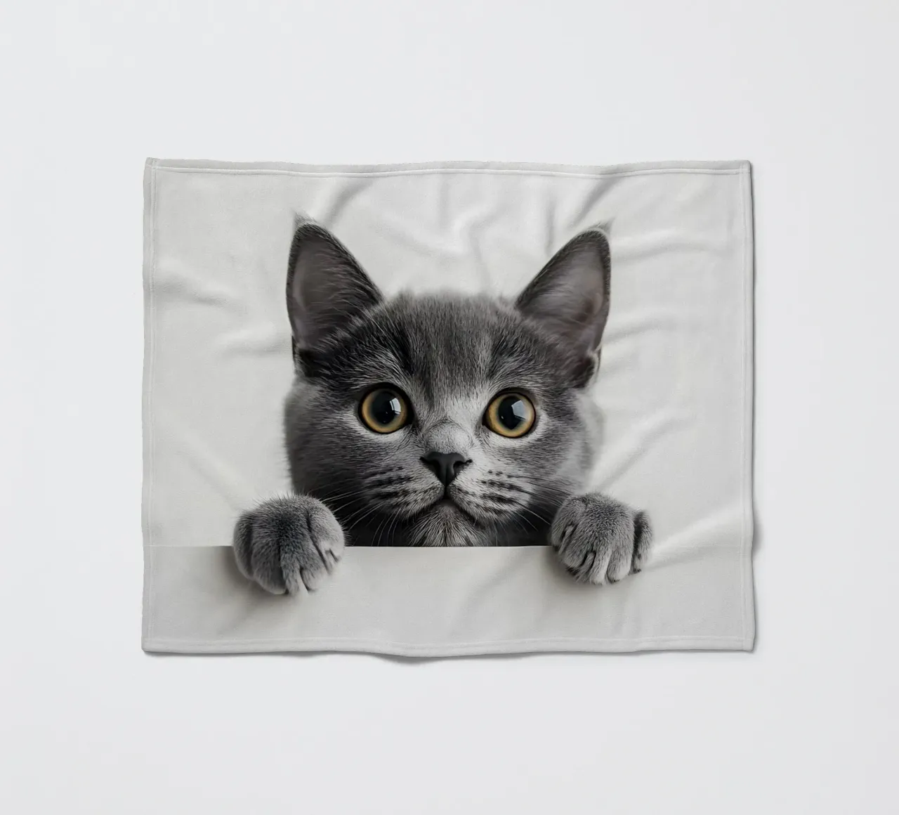 Curious paws at the edge of the table fleece blanket by M-Ulrich-Digital Art