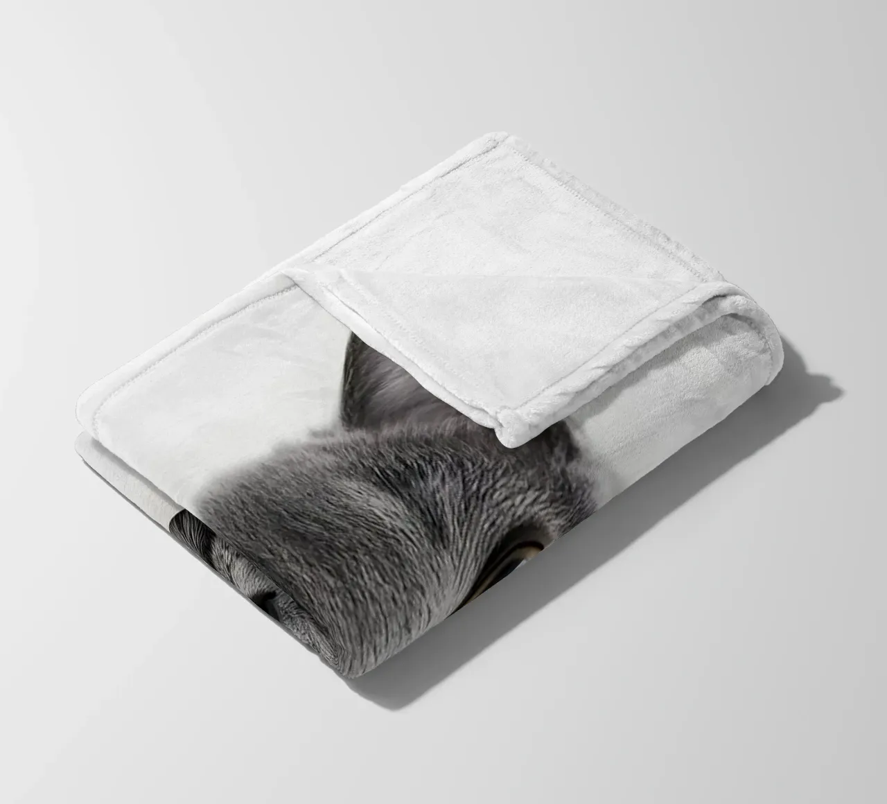 Curious paws at the edge of the table fleece blanket by M-Ulrich-Digital Art