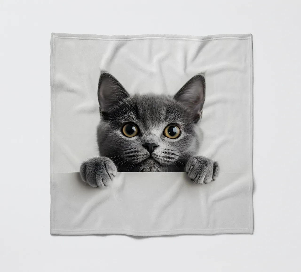 Curious paws at the edge of the table fleece blanket by M-Ulrich-Digital Art