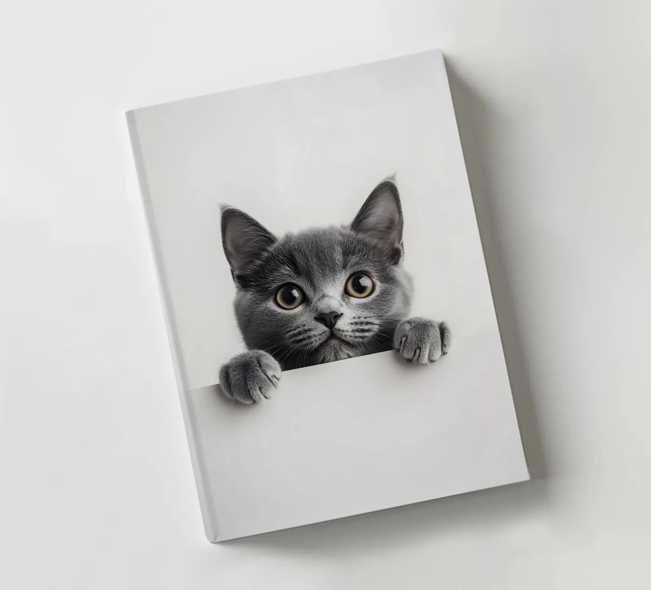 Curious paws at the edge of the table notebook by M-Ulrich-Digital Art