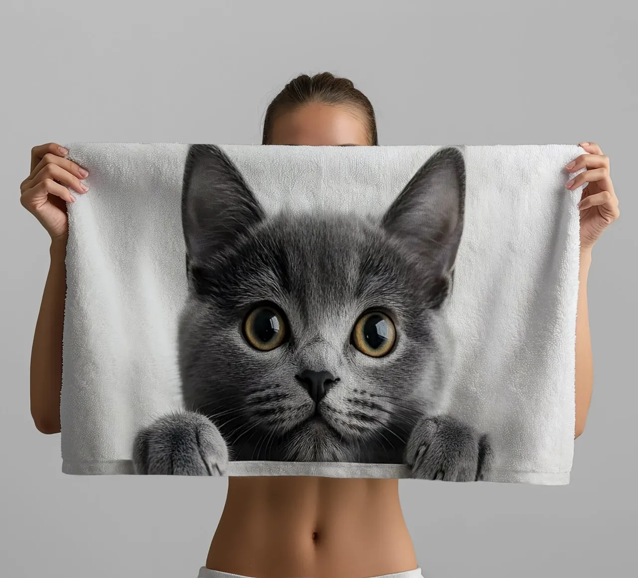 Curious paws at the edge of the table towel by M-Ulrich-Digital Art