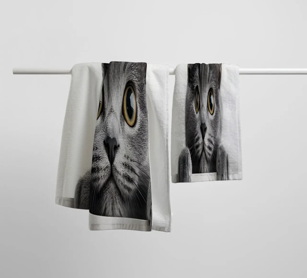 Curious paws at the edge of the table towel by M-Ulrich-Digital Art