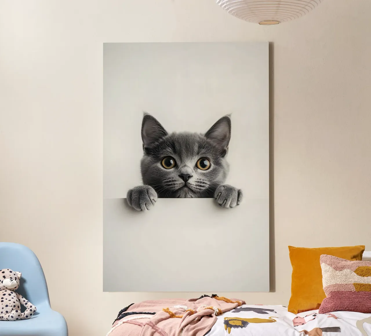 Curious paws at the edge of the table canvas by M-Ulrich-Digital Art