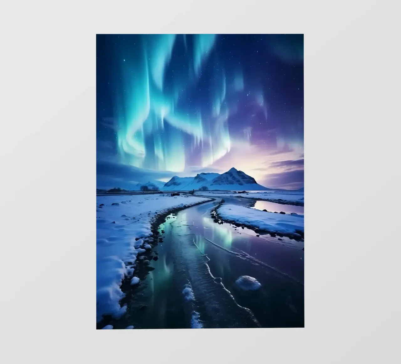 Blauw noorderlicht fotobehang van Matthew Katz