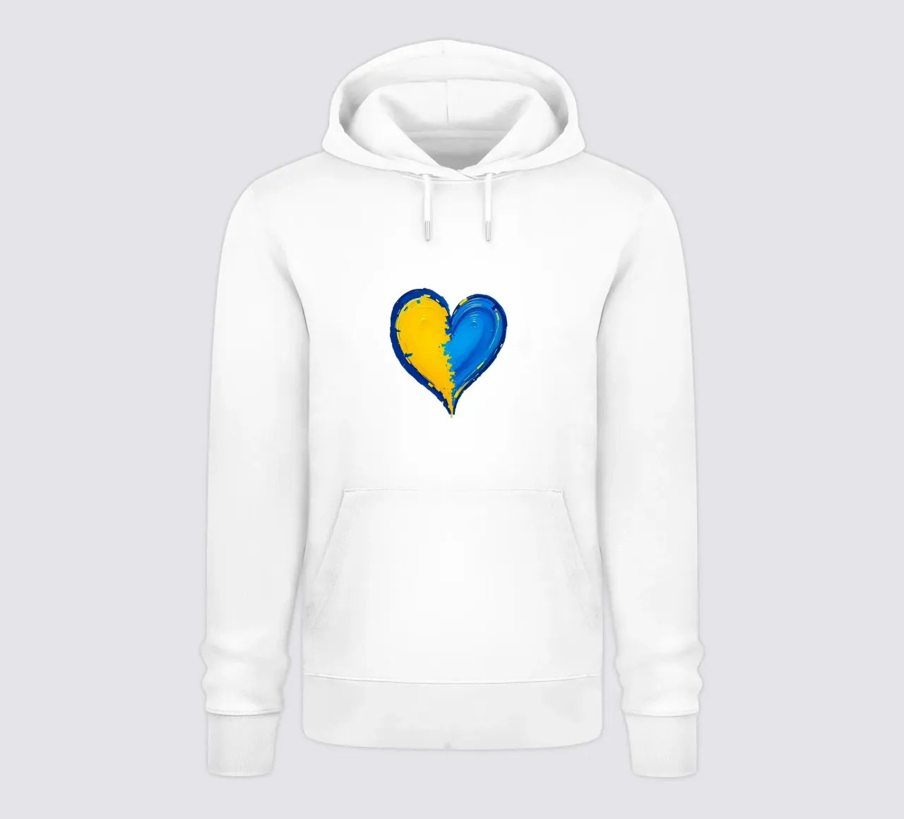 cuore_blu_giallo_2a felpa con cappuccio da Pink- und LoveArt by LK