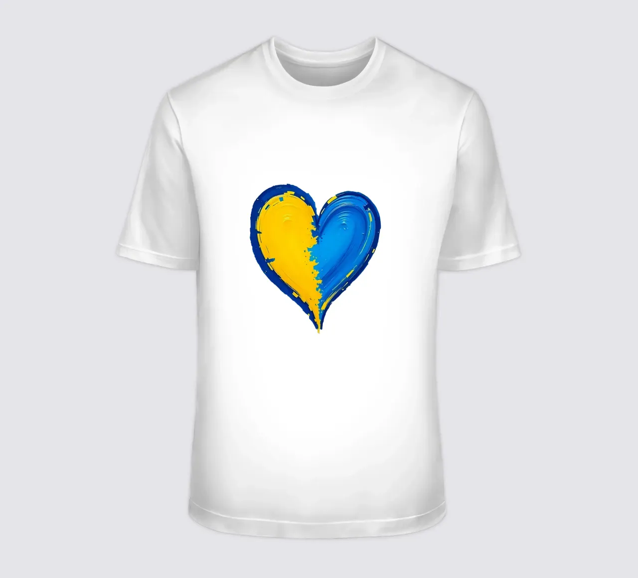 cœur_bleu_jaune_2a t-shirt de Pink- und LoveArt by LK