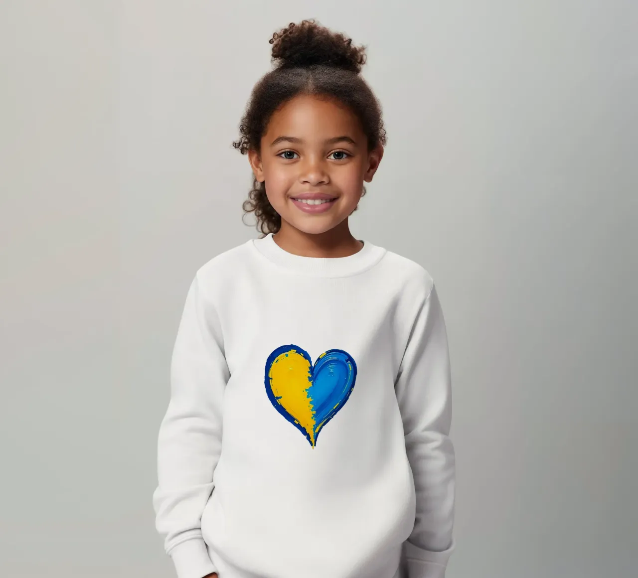 cuore_blu_giallo_2a felpa bambino da Pink- und LoveArt by LK