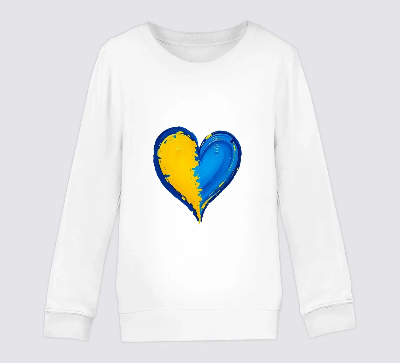 cuore_blu_giallo_2a felpa bambino da Pink- und LoveArt by LK