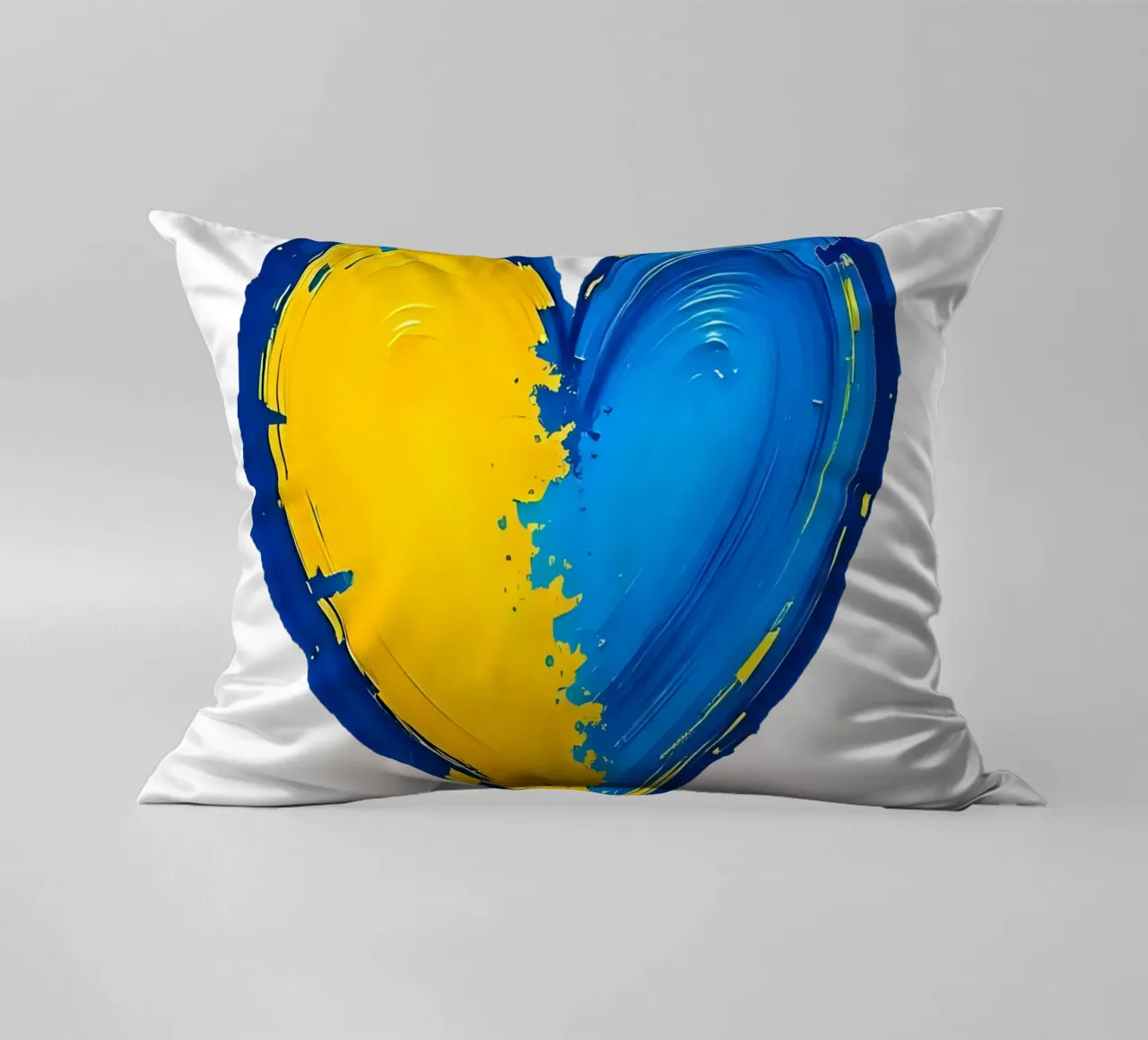 cœur_bleu_jaune_2a coussin de Pink- und LoveArt by LK