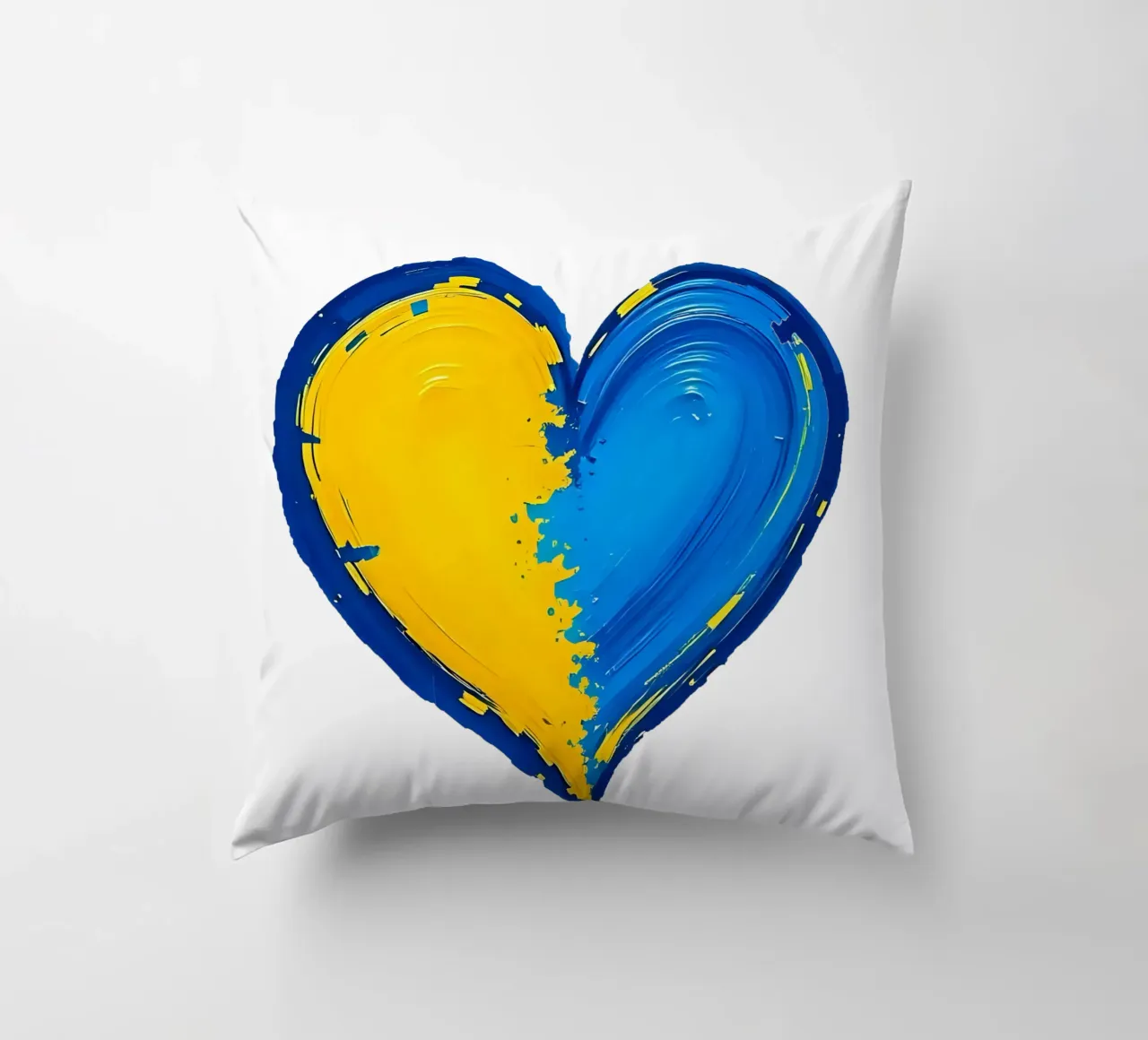 cœur_bleu_jaune_2a coussin de Pink- und LoveArt by LK
