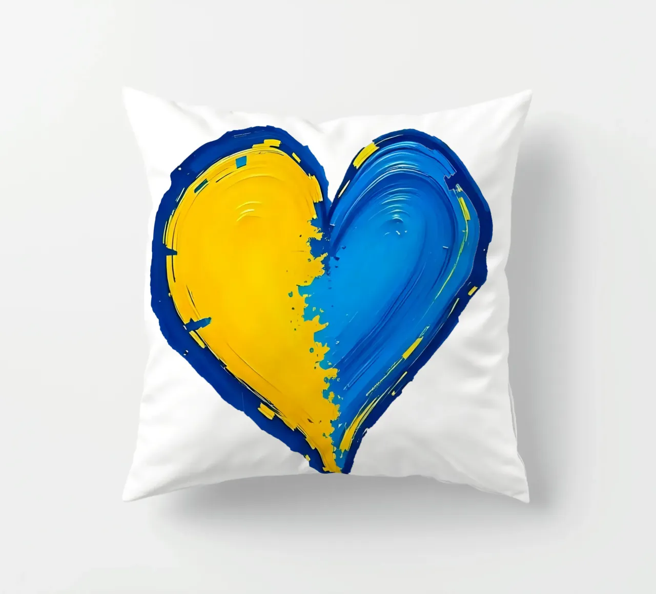 cœur_bleu_jaune_2a coussin de Pink- und LoveArt by LK