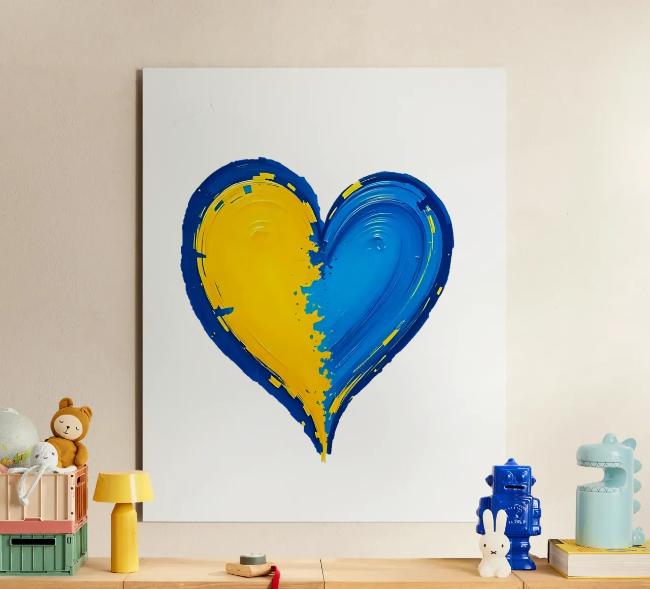 cœur_bleu_jaune_2a alu dibond de Pink- und LoveArt by LK