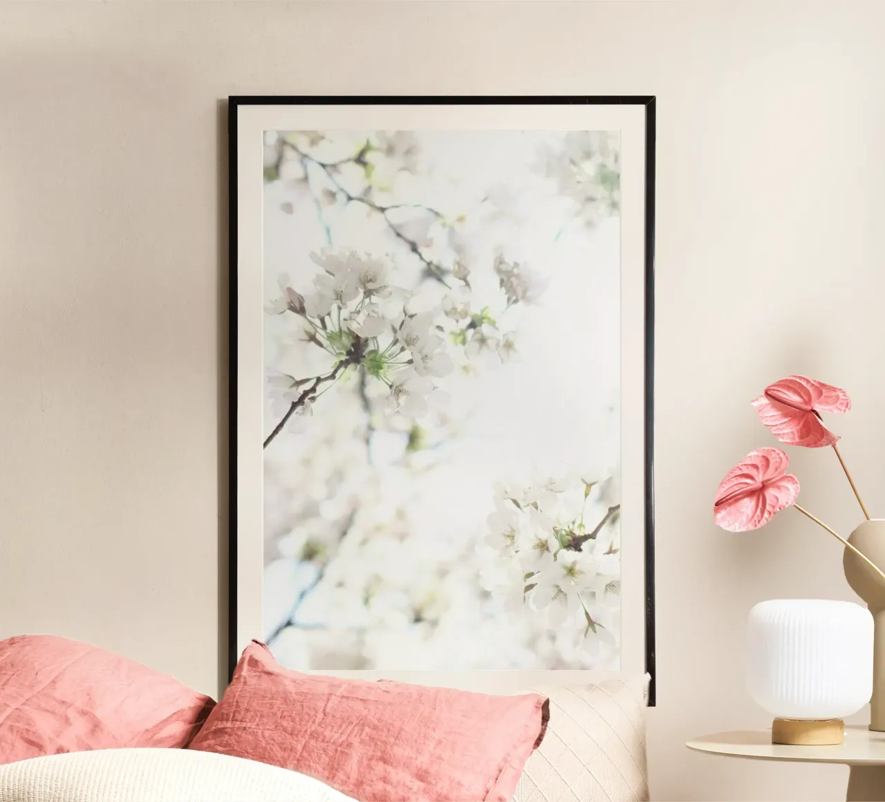 Cherry Blossoms 1 poster con telaio in alluminio da Marlene Sørensen