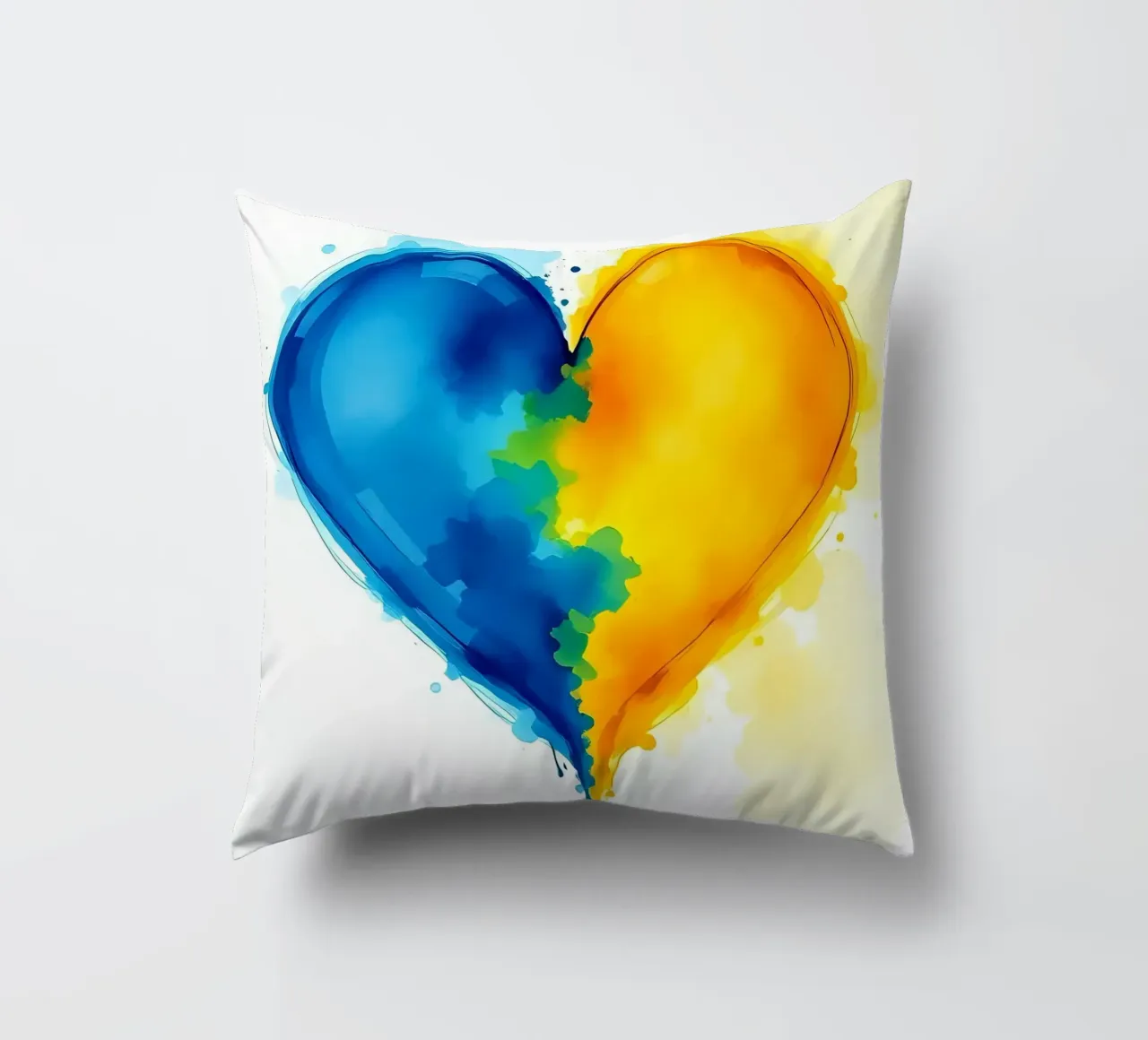 cuore_blu_giallo_3 cuscino da Pink- und LoveArt by LK