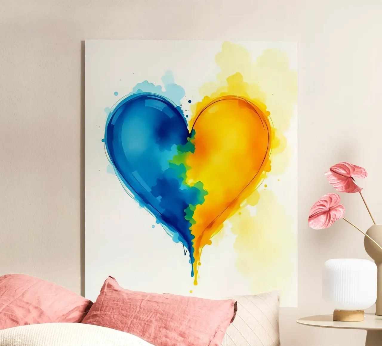 cuore_blu_giallo_3 plexiglass da Pink- und LoveArt by LK