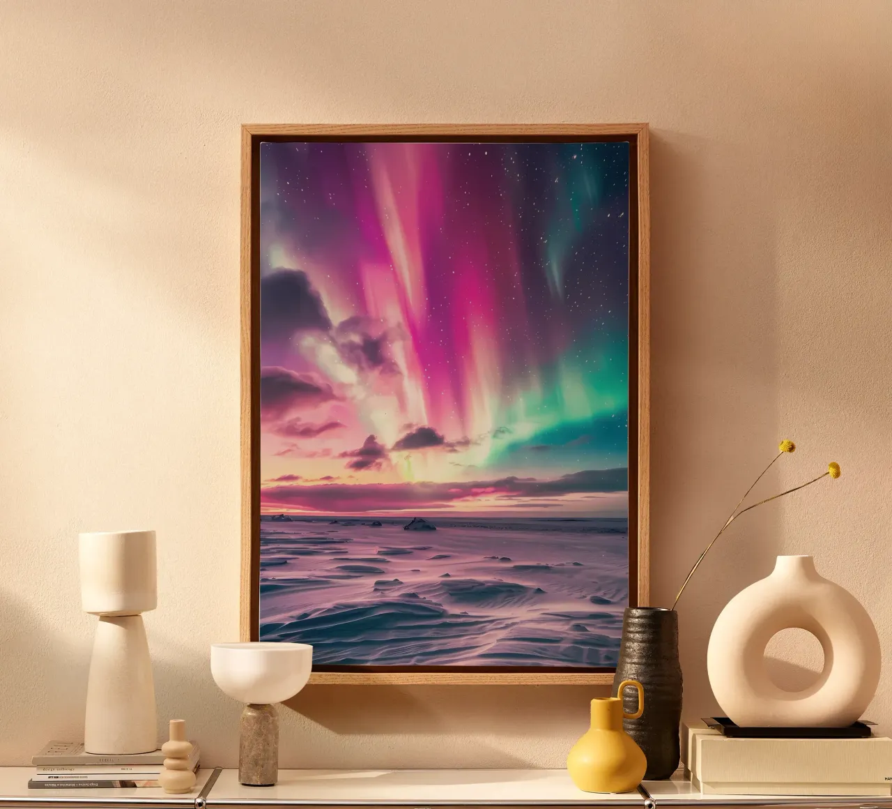 L'Aurora Boreale colorata tela con Cornice a cassetta da Matthew Katz