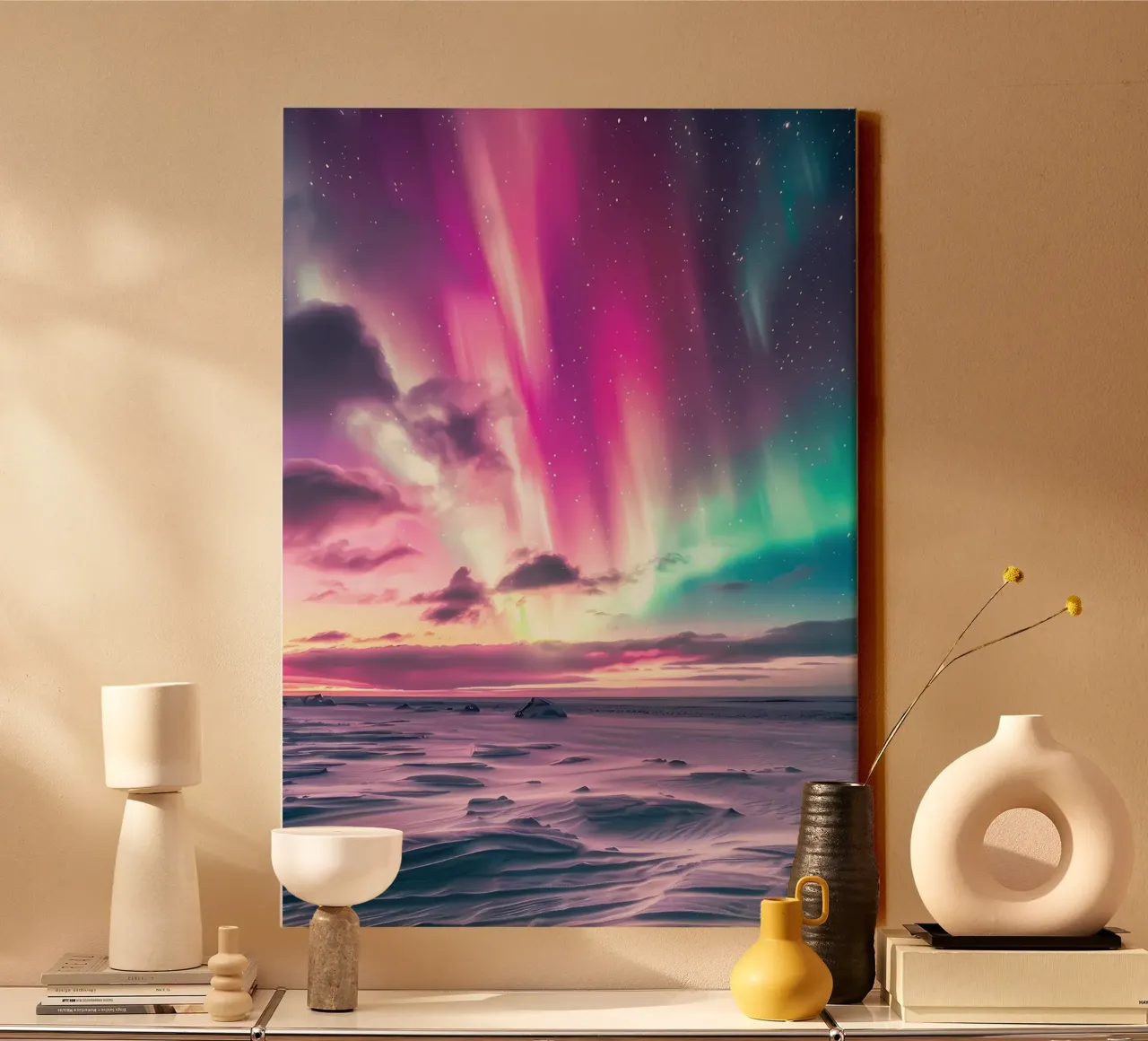 L'Aurora Boreale colorata tela con Cornice a cassetta da Matthew Katz