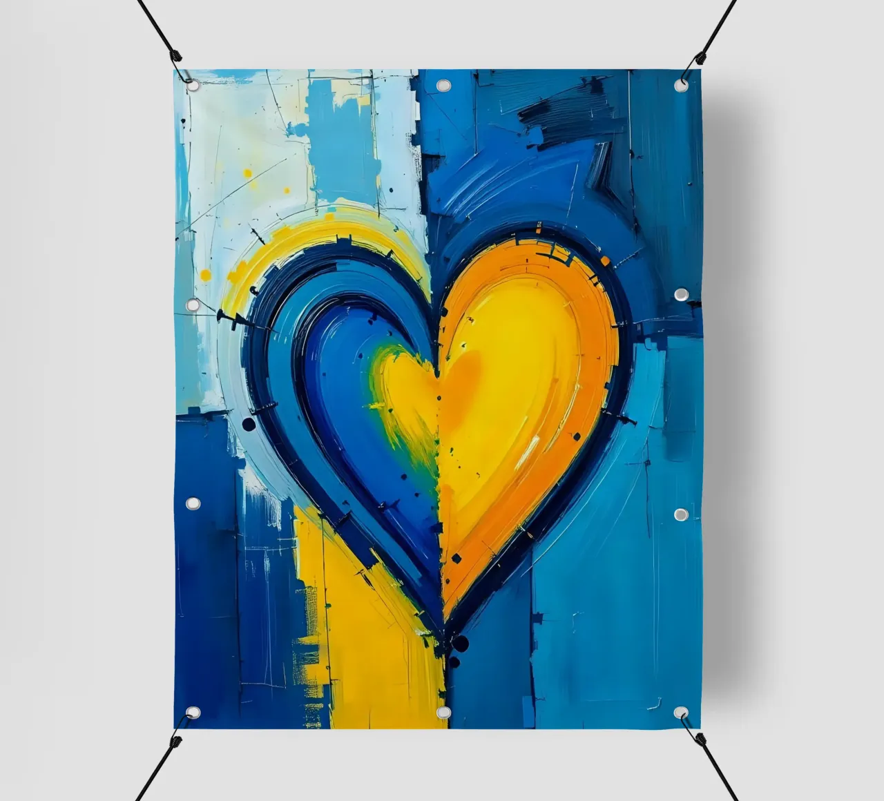 cœur_bleu_jaune_4 bâche pvc de Pink- und LoveArt by LK