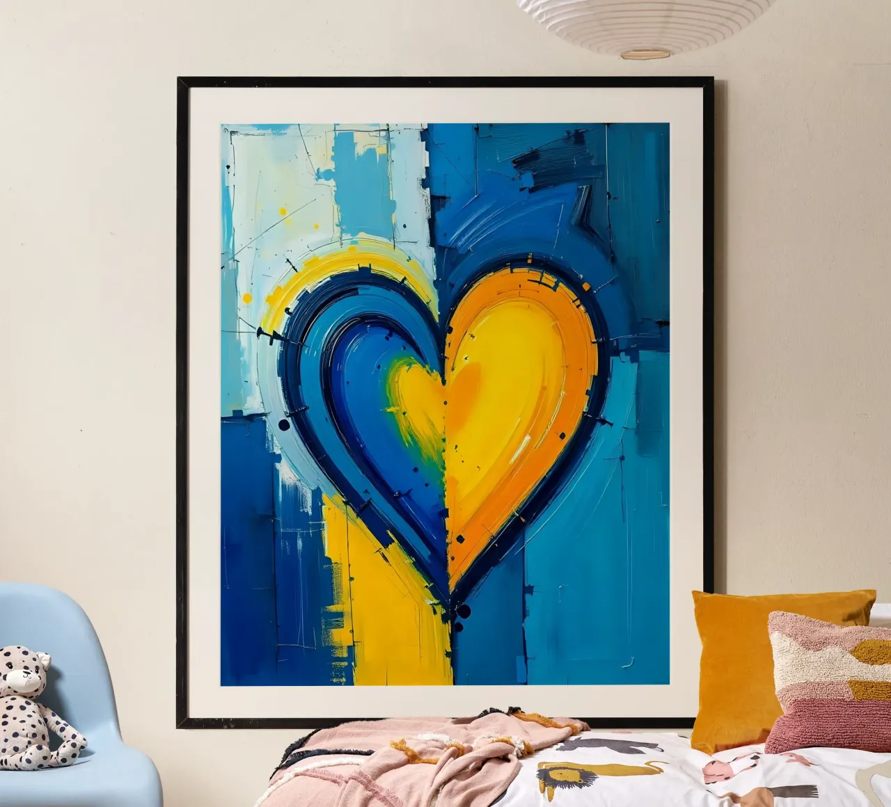 cuore_blu_giallo_4 poster da Pink- und LoveArt by LK