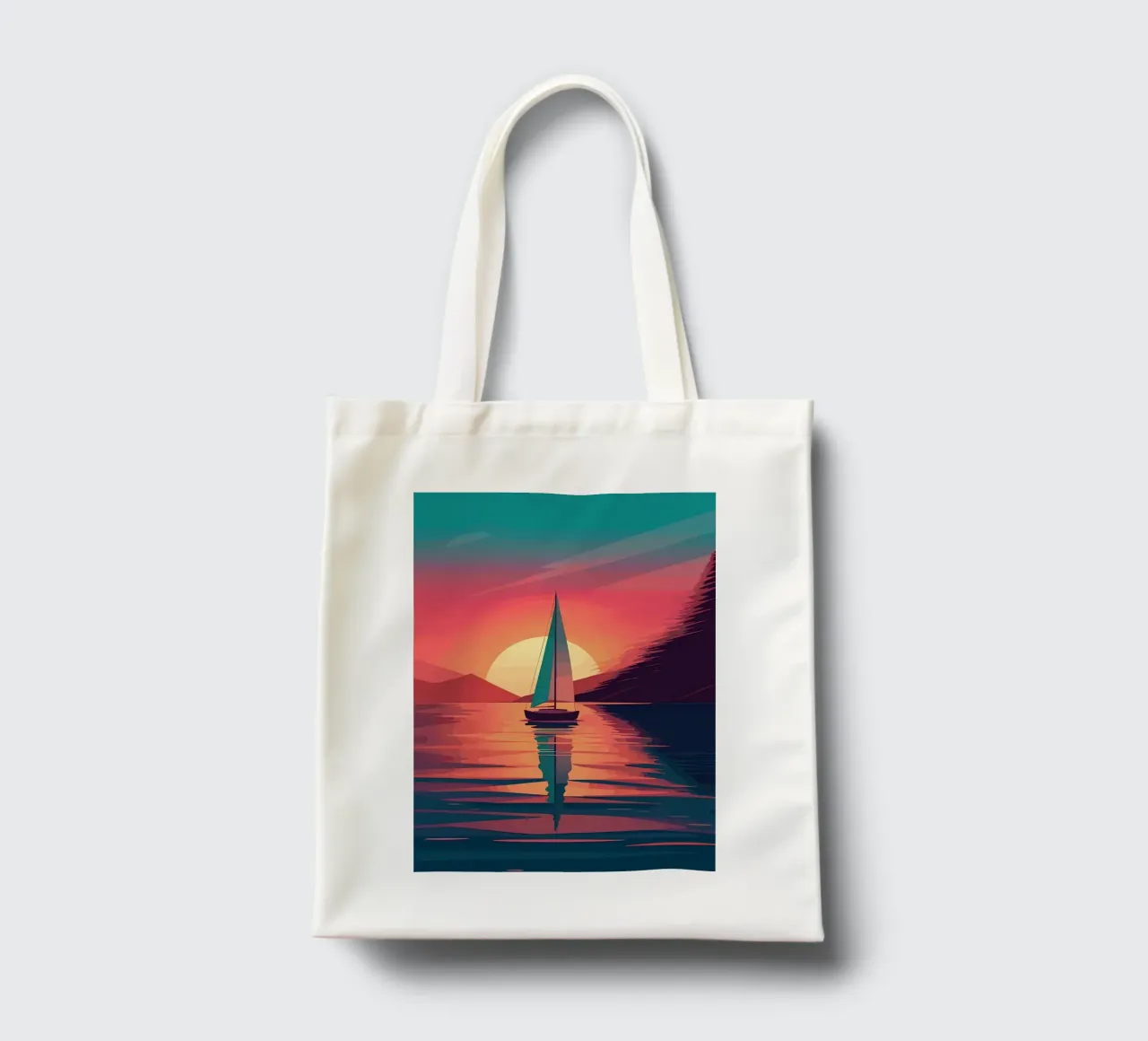 sailboat on the water tote bag by Bartosz Powalka