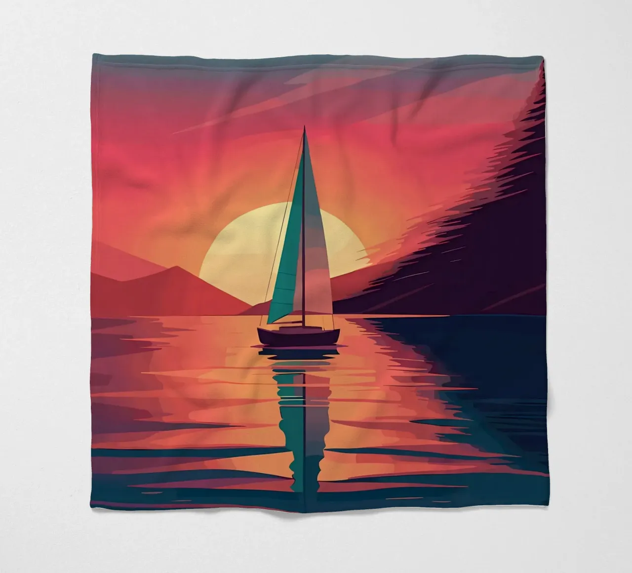 sailboat on the water fleece blanket by Bartosz Powalka
