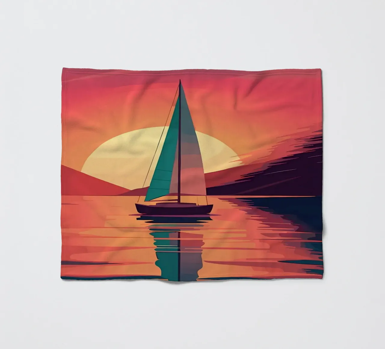sailboat on the water fleece blanket by Bartosz Powalka