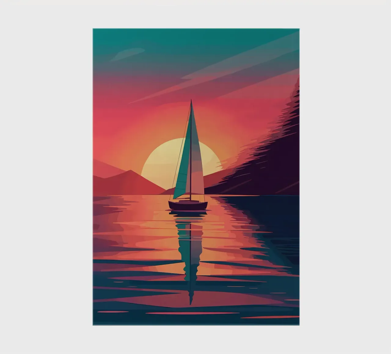 sailboat on the water notebook by Bartosz Powalka