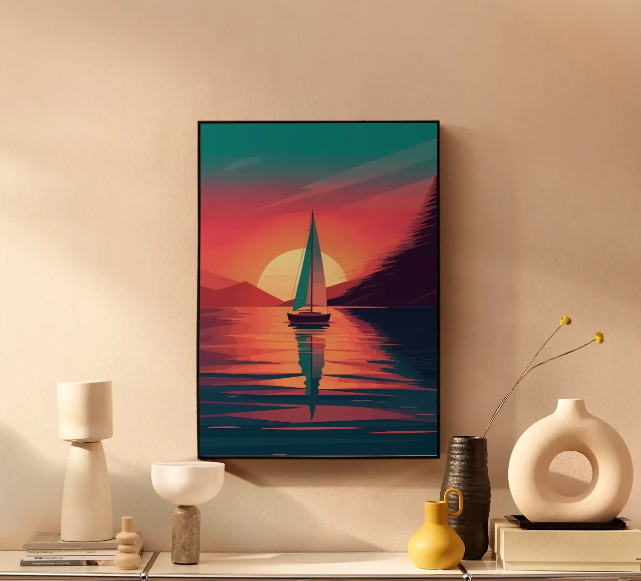 sailboat on the water alu-dibond by Bartosz Powalka