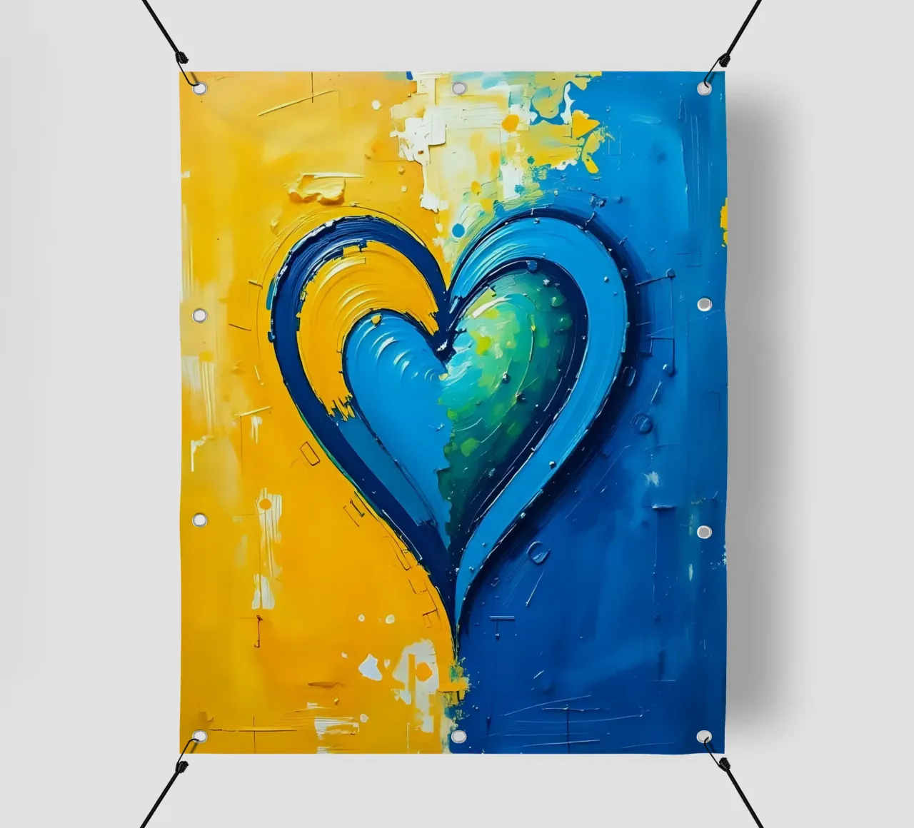 cœur_bleu_jaune_5 bâche pvc de Pink- und LoveArt by LK
