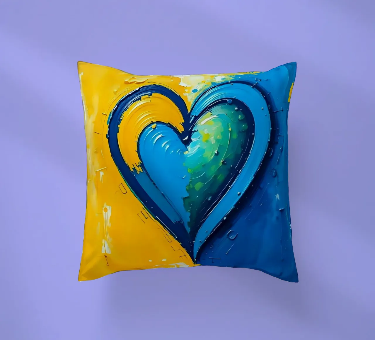 cœur_bleu_jaune_5 coussin de Pink- und LoveArt by LK