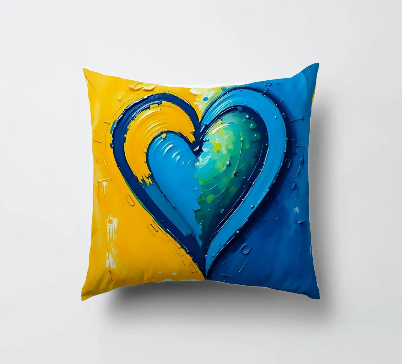 cœur_bleu_jaune_5 coussin de Pink- und LoveArt by LK