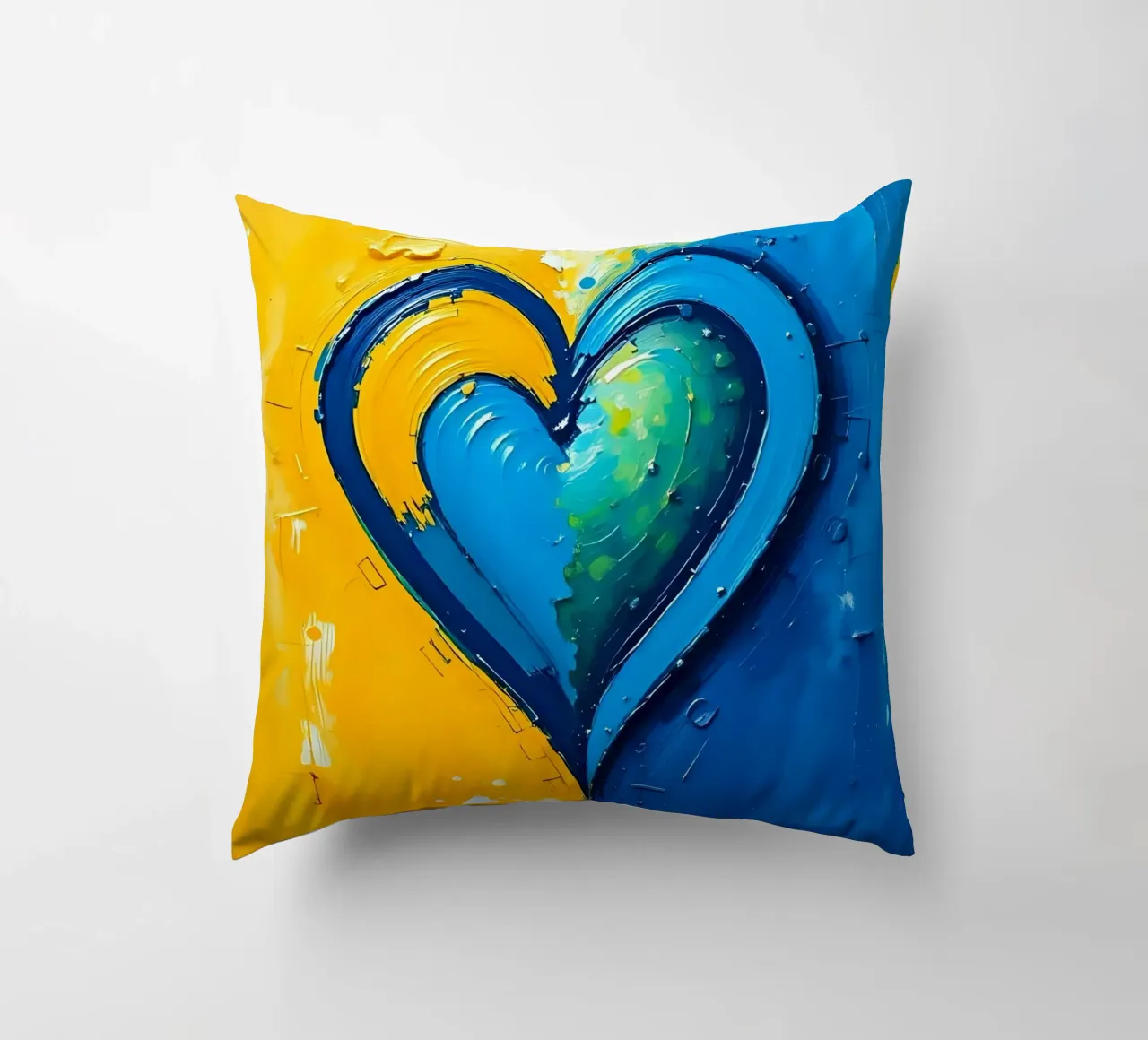 cœur_bleu_jaune_5 coussin de Pink- und LoveArt by LK
